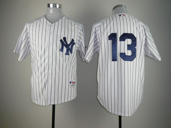 Men New York Yankees 13 No name White MLB Jerseys